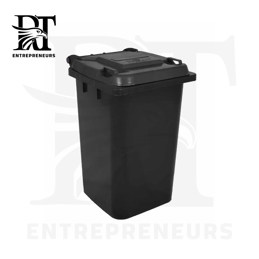 90L Garbage Bin black with black lid S