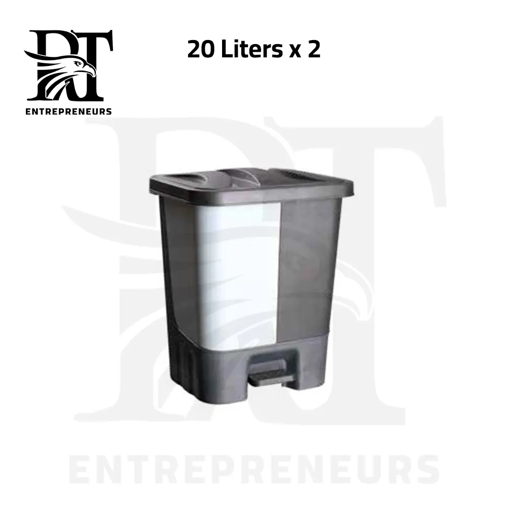 40L Twin Waste Bin with Pedal