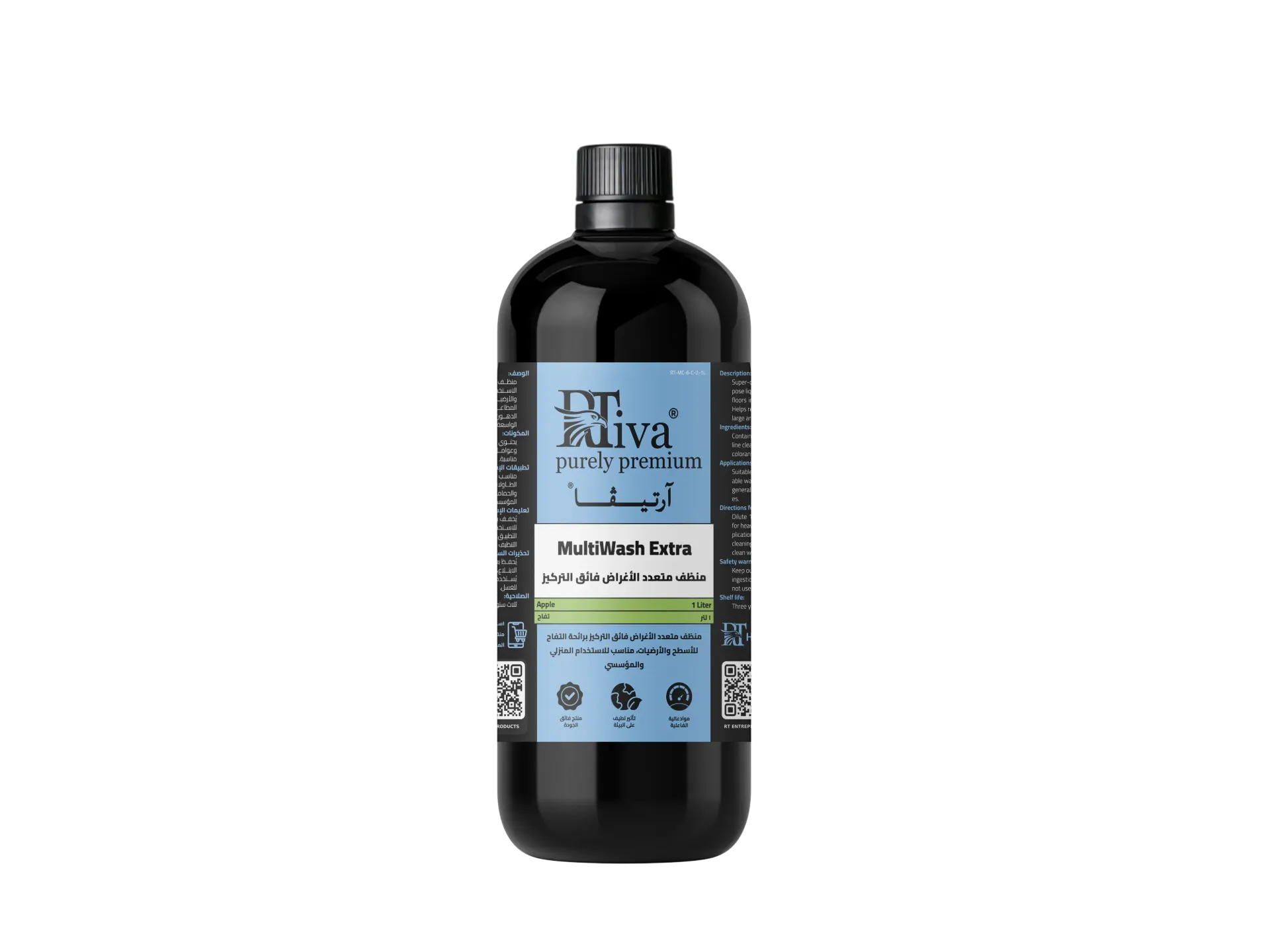 [1RT-MC-6-C-2-1L] Rtiva MultiWash Extra Apple – Super-Concentrated Multi-Purpose Surface Cleaner (1 L)