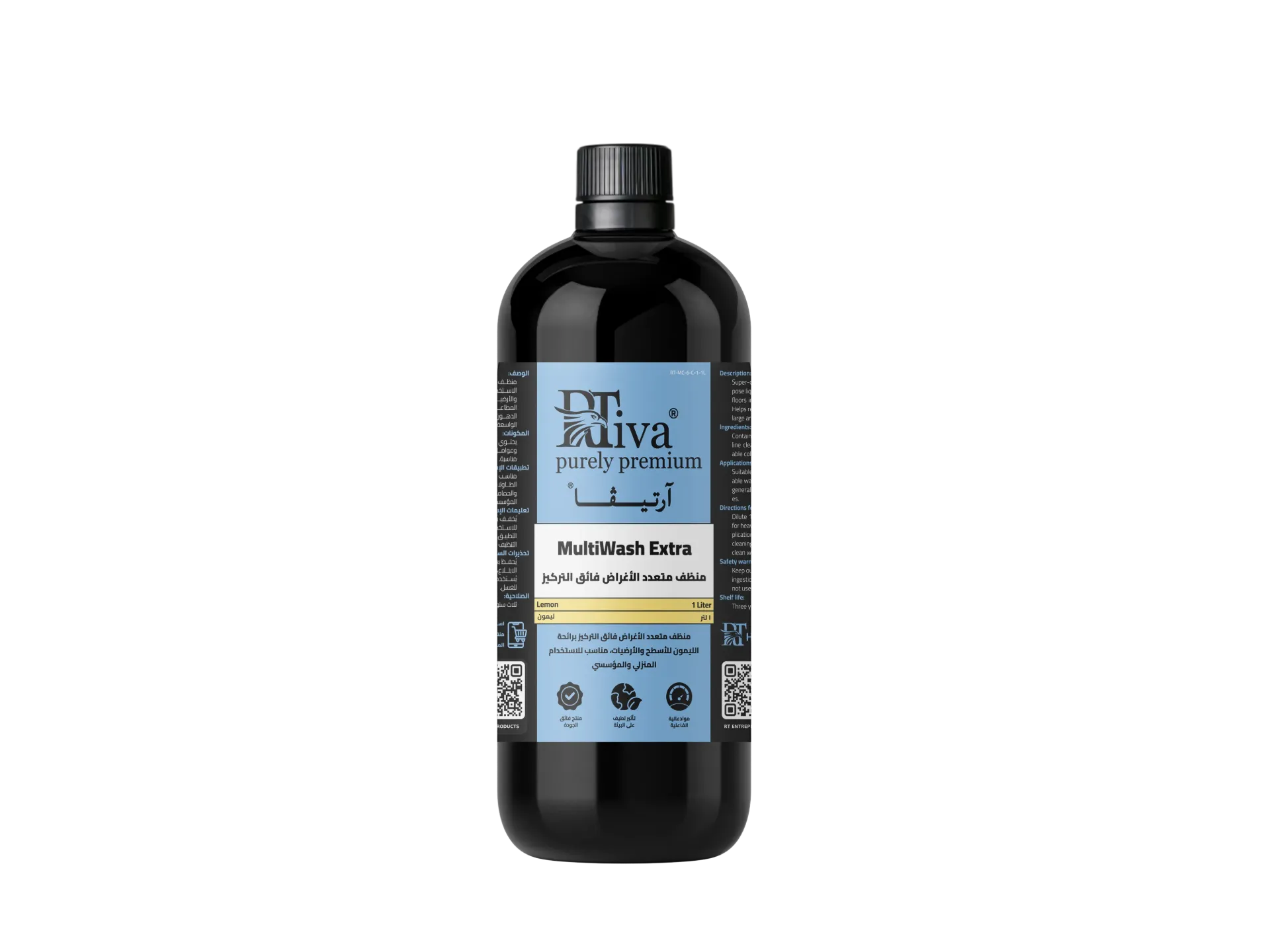 [1RT-MC-6-C-1-1L] Rtiva MultiWash Extra Lemon – Super-Concentrated Multi-Purpose Surface Cleaner (1 L)