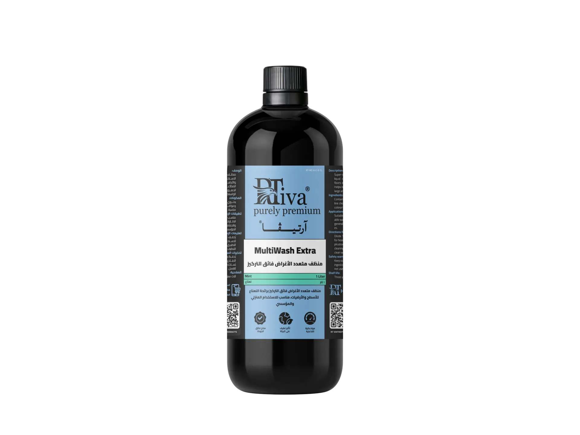 [1RT-MC-6-C-3-1L] Rtiva MultiWash Extra Mint – Super-Concentrated Multi-Purpose Surface Cleaner (1 L)