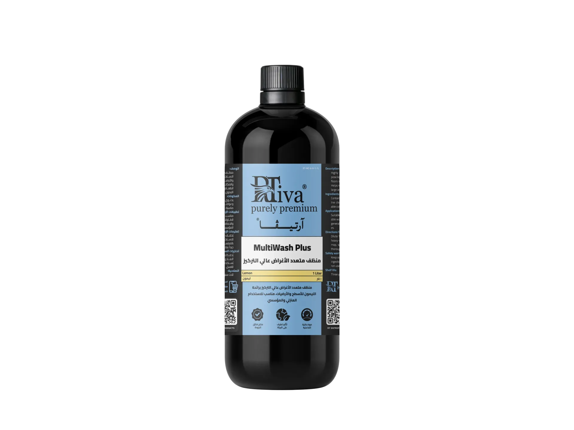 [1RT-MC-6-B-1-1L] Rtiva MultiWash Plus Lemon – High-Concentrate Multi-Purpose Surface Cleaner (1 L)