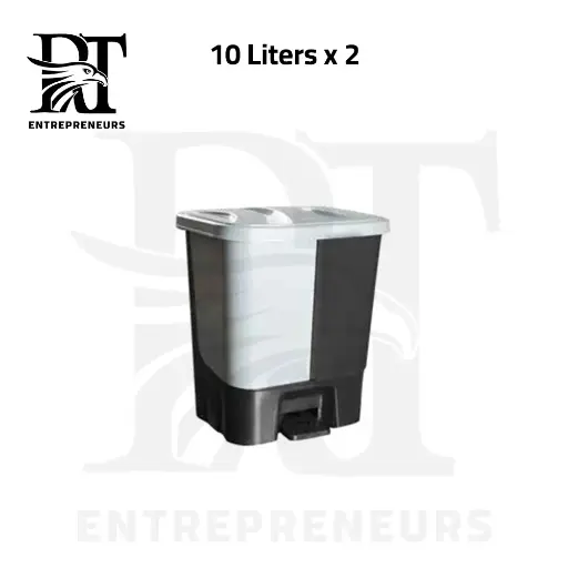 20L Twin Waste Bin with Pedal