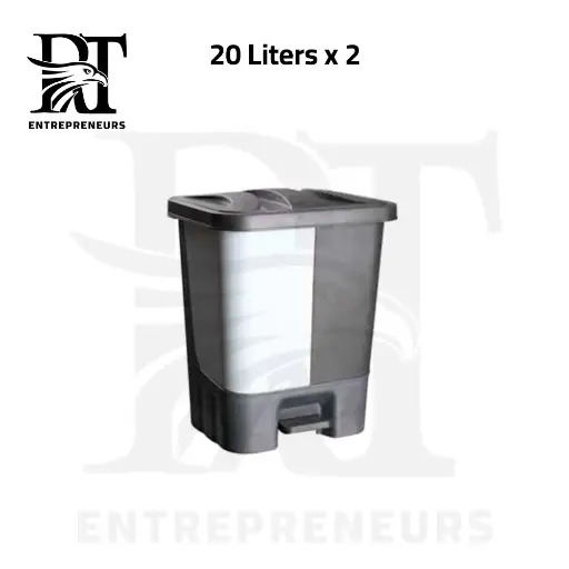 40L Twin Waste Bin with Pedal