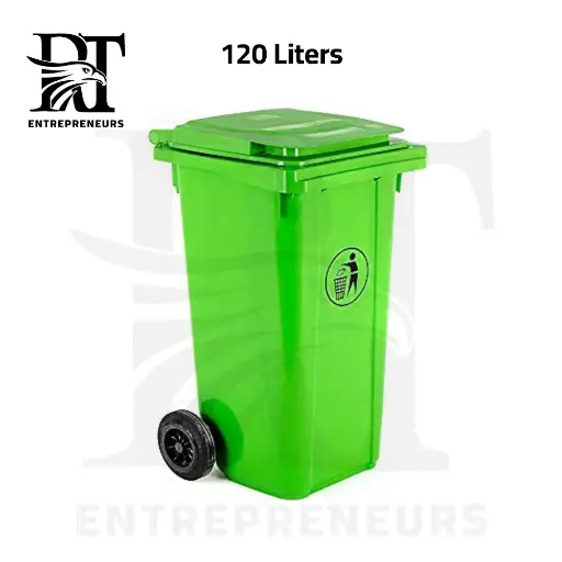 120L Green Wheeled Garbage Bin