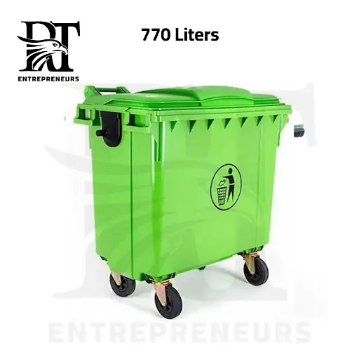 770L Green Waste Container with Four Wheels