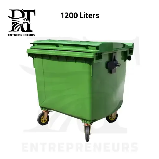 1200L Green Waste Container with Four Wheels