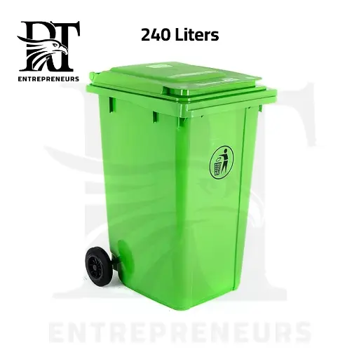 240L Red Wheeled Garbage Bin