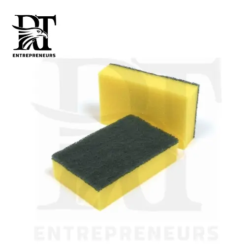 Sponges with Scourer Yellow & Green
